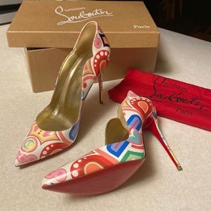 Christian Louboutin hot chick heels. Gorgeous shiny candy dish vibe